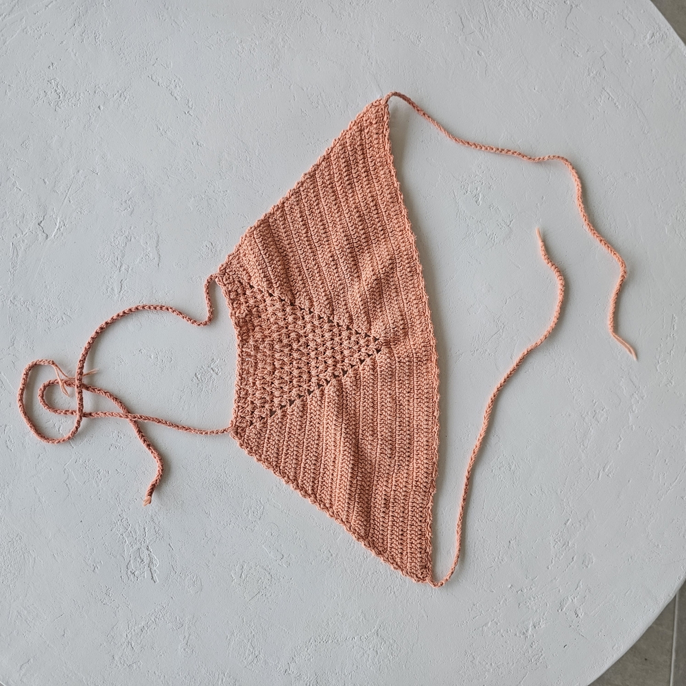 Peach Crochet Crop Top